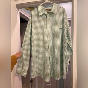 Duluth Trading Co Mens Collard Button Down Relaxed Fit 2XL Tall Shirt
